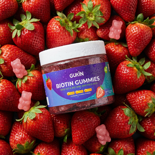 Gukin Biotin Gummies | 30 Pectin Gummies with Zinc, Vitamin C,A and B12 for hair growth, skin and nails