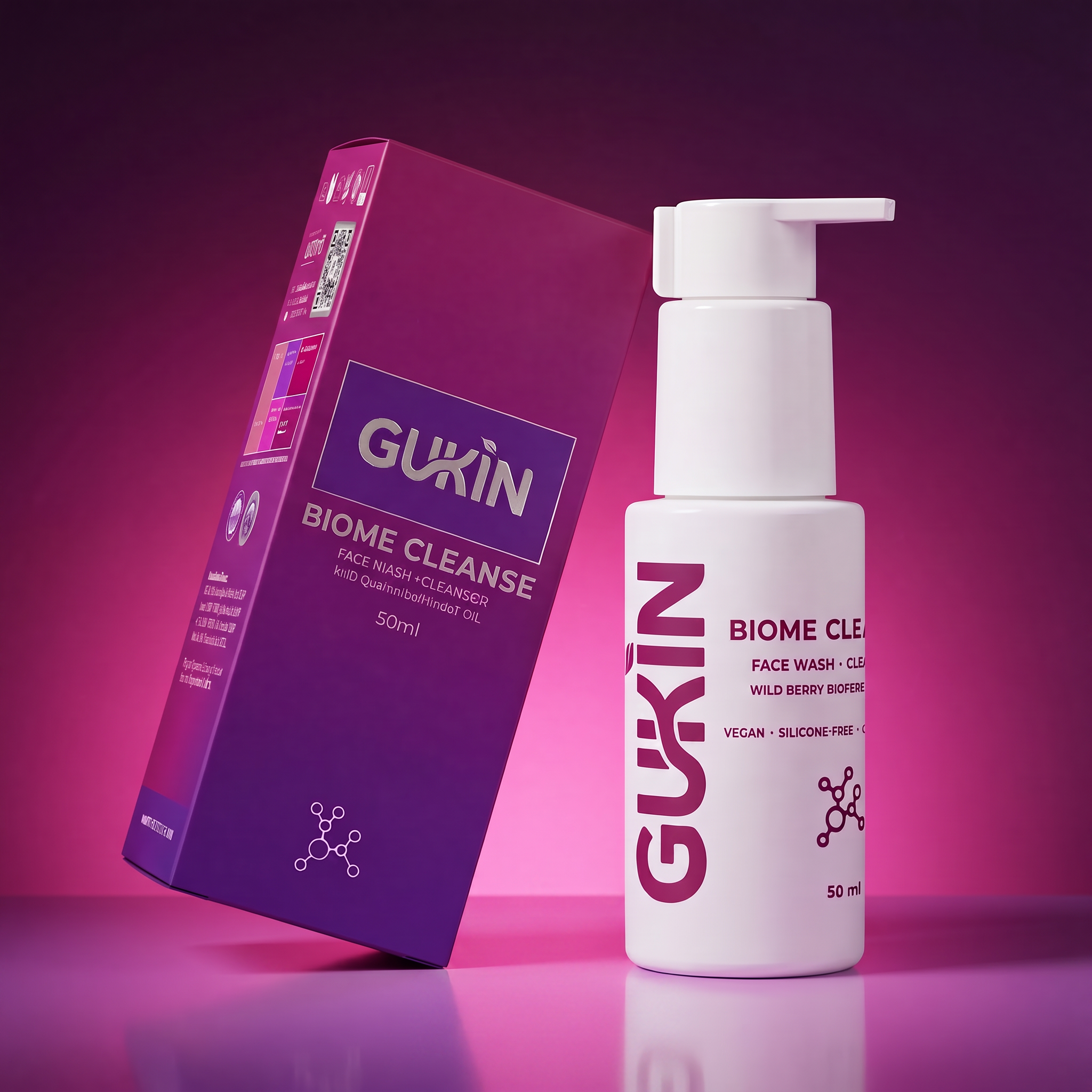 Gukin Biome Cleanse | Bioferment Wildberry Cleanser + Facewash Gel (2 in 1)